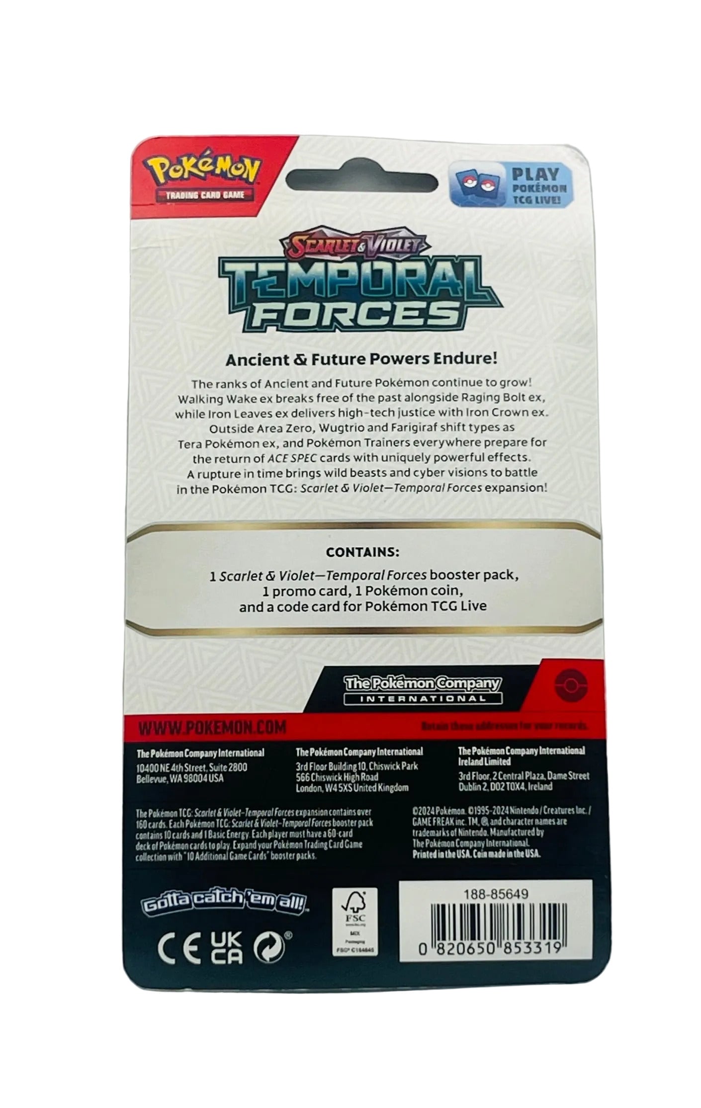 Pokemon TCG Temporal Forces Checklane Blister Pack- Bellibolt